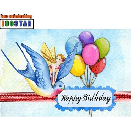 Needlework Diy Diamond Painting Cross Stitch "Birthday Gift" Painting Diamond Embroidery Square Diamond Mosaic Pictures Stickers