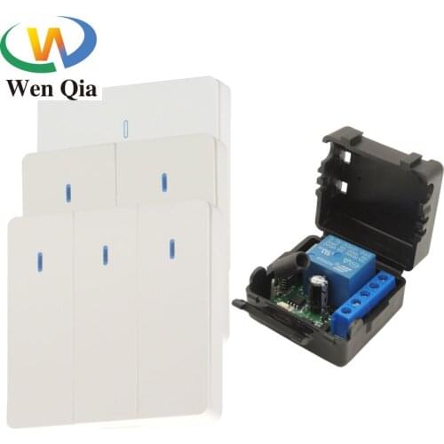 433 MHz rf wireless Remote Control DC 12V 10A 1CH Relay Receiver and Wall Panel for Electric Door/Light/Lamp/Bulb/Smart Home