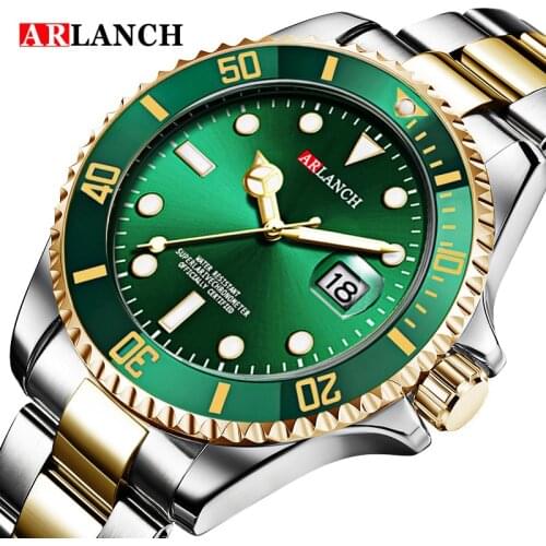 Mens Watches Luxury Mens Luminous Large Dial Wristwatch for Man Green Dial Male Clock Sports Watch Relogios Relogio Masculino