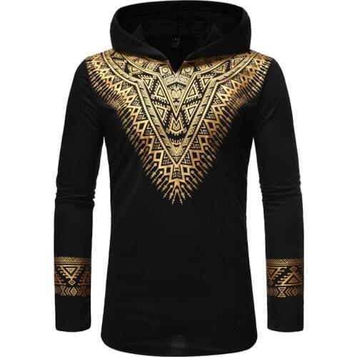 Black African Dashiki Robe Print Hoodies Men Nice Brand African Clothes Hip Hop Streetwear Casual Hoodie Sweatshirt for Men XXL
