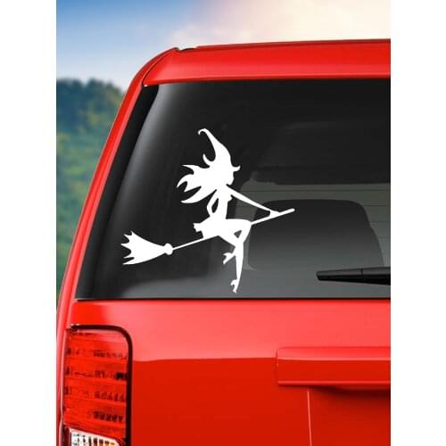 CK3194#15*14cm Witch reflective funny car sticker vinyl decal silver/black car auto stickers for bumper rear window