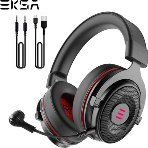EKSA E900 Pro Headset Gamer USB 7.1/3.5mm Professional Gaming Headphone With Mic Mute Control LED Light Headphones For PC Mobile