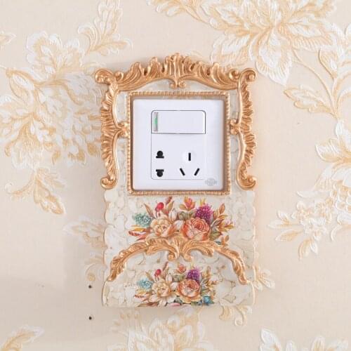 European American switch sticker resin wall sticker mobile phone rack home wall decoration living room socket creative sti