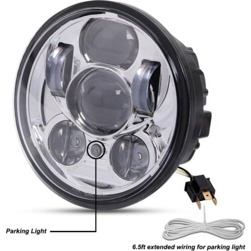 FADUIESF 5.75 inch Motorcycle Led headlights 5-3/4" led headlights with Parking lights For Motorcycle Iron 883 Black/Chrome