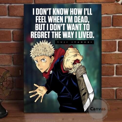 Canvas Anime Yuji Jujutsu Kaisen Pictures Home Manga Decoration Paintings Poster HD Prints Wall Art Modular Living Room