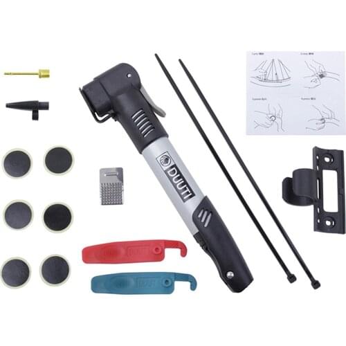 Mountain Bike Tire Inflator Repair Patch Nozzle Kit Portable Bicycle Tyre Pump Adhesive Patches Set