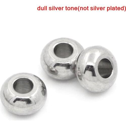 Stainless Steel Spacer Beads Round Silver Color 5mm Dia,Hole:Approx 2mm,100PCs (B24899)