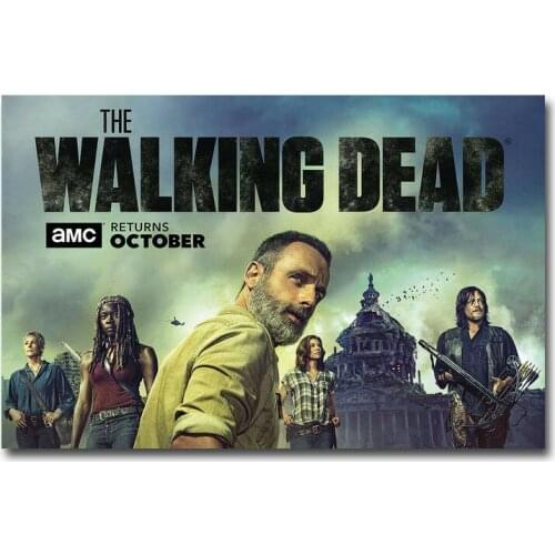 L0075 The walking dead TV series Silk Fabric Poster Art Decor Indoor Painting Gift