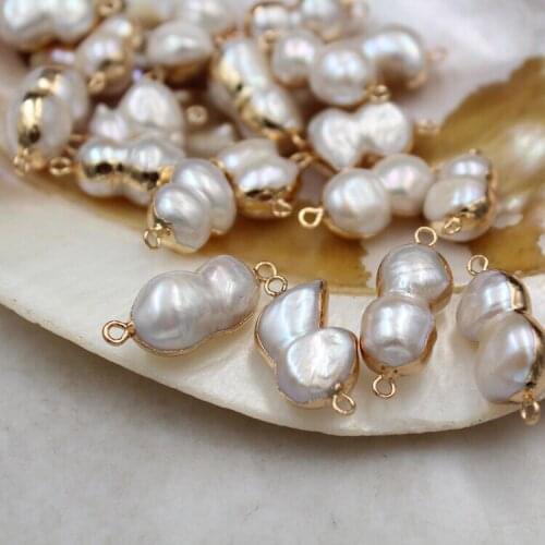 Gold Color Cooper Natural Real Freshwater Baroque Pearls Necklace Bracelet Jewelry Parts Component Fittings 50pcs/lot