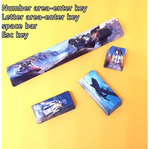 Cross axis mechanical keyboard personality keycap creative handmade cherry blossom ocean enter key space key ES key height PBT