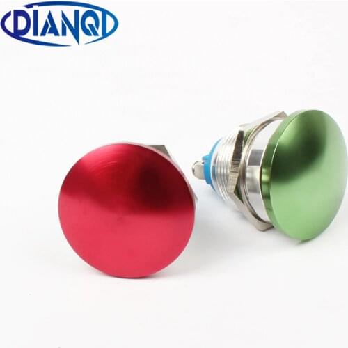 22mm metal mushroom press button switch Zn-al Alloy waterproof push button switch momentary/Latching 1NO 22MG/HJ.L