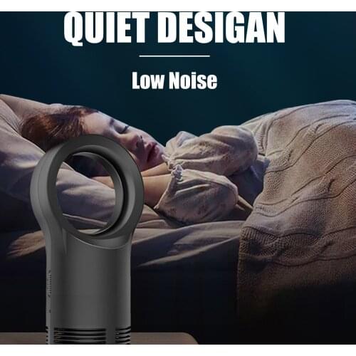 Mini Portable 2-Level Temperature Adjustable Desktop Bladeless Electric Fan Heater for Home Office Bedroom Living Room EU Plug