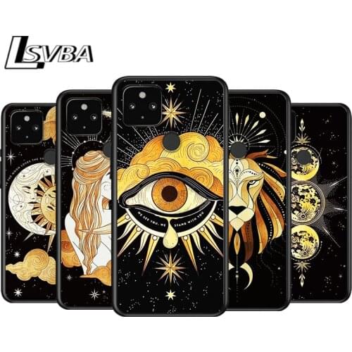 Moon Tarot for Google Pixel 5 Pixel 4a 5G Pixel 4a Pixel 4 Pixel 4 XL Silicone Soft Black Phone Case Cover