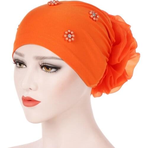 Full Cover Milk Silk Muslim Hijab Islamic Women Elastic Beads Hat Head Scarf Turban Cap Muslim Turban Hijab for Girls