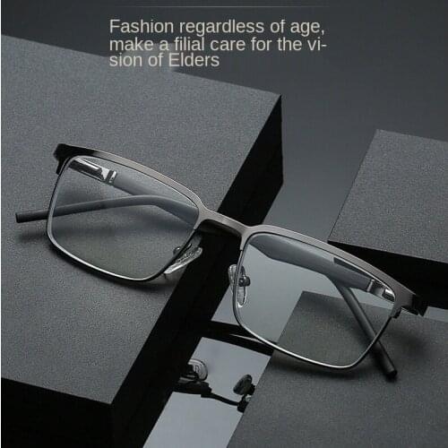 Men Alloy Reading Glasses Hyperopia Prescription Eyeglasses Computer Glasses Anti-blue Light Reading Glasses Mens Business