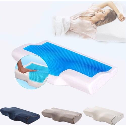 Bedding Butterfly Velvet Slow Rebound Gel Memory Foam Cool Pillow Blue Grey White Snoring Pillow with Inner Sleeve