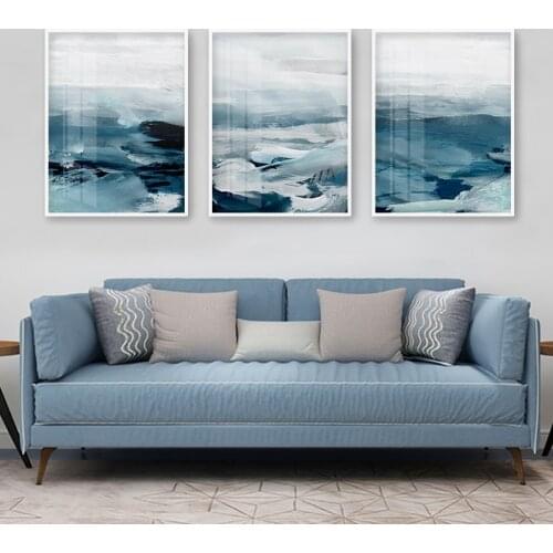 Wall Art Canvas Painting for Living Room Home Decor Nordic Poster Decorative Picture Abstract Ocean Landscape Wall Picture