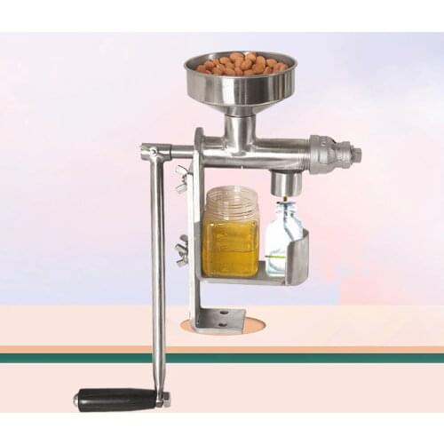 Stainless steel hand crank household small miniature oil press peanut oil olive oil