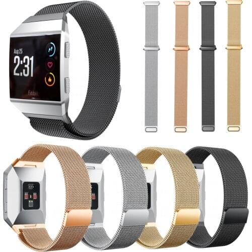 New ML Watch Band For Fitbit Ionic Strap Magnetic Clasp Meshed Stainless Steel Wristband For Fitbit Ionic Band