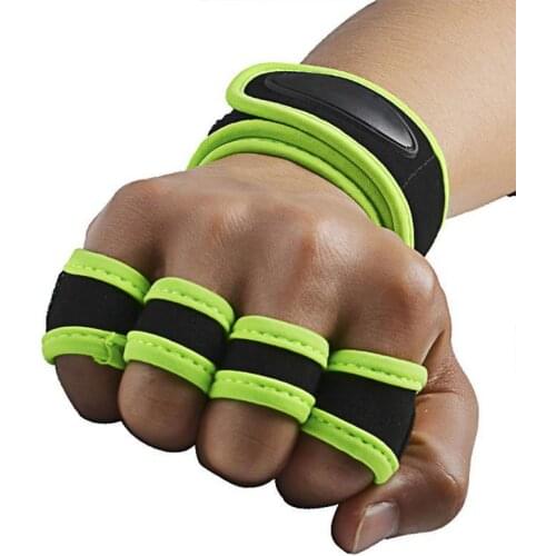 Weight Lifting Gloves Crossfit Training Workout Fitness Exercise GYM Hand Grips Silicon Palm Protect Wrist Wrap Support