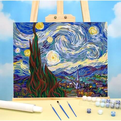 Landscape Coloring By Numbers Painting Set Acrylic Paints 50*70 Painting On Canvas Wall Paintings Crafts Adults Drawing