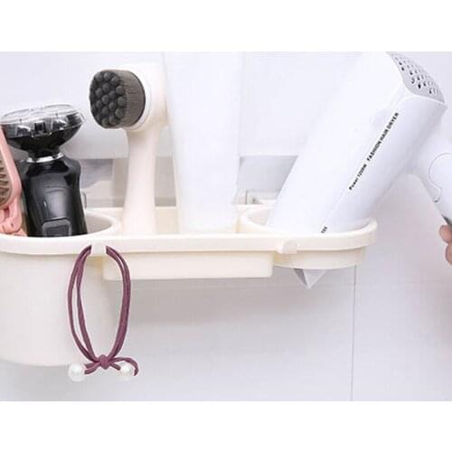 Dropship Bathroom Shelf Hair Dryer Comb Holder Bathroom Storage Organizer Self-adhesive Wall Holder for Shampoo Straightener