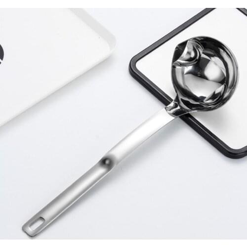Stainless Steel Oil Separation Spoon 304 Oil Filter Spoon Oil Artifact Filter Spoon Hot Pot Colander Oil Soup Kitchen Cooking