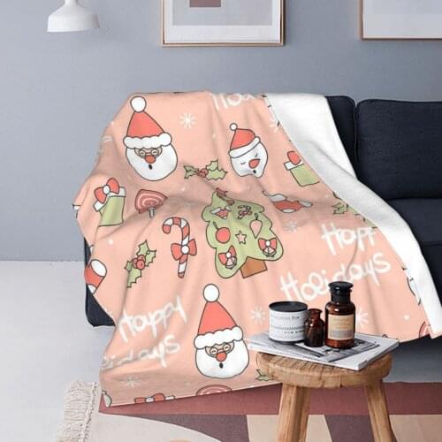 Christmas Red Snowflake Blanket Flannel Decoration Winter Snowman Deer Santa Warm Throw Blankets for Bedding Car Plush Thin