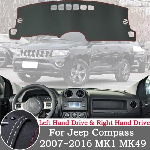 High-quality leather instrument panel protection pad and light-proof pad for Jeep Compass 2007~2016 MK1 MK49 car accessories