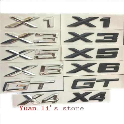 1X Accessories Label Car Rear Logo Words Emblems Sticker car body sticker Trunk Letter X1 X3 X5 X6 GT Sticker Car Styling