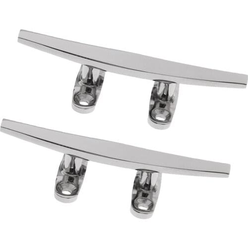 2 Pieces 5 Inch Marine Mooring Deck Dock Rope Cleat / Yacht Bollard Sleek Line Cleat - Boat Hardware