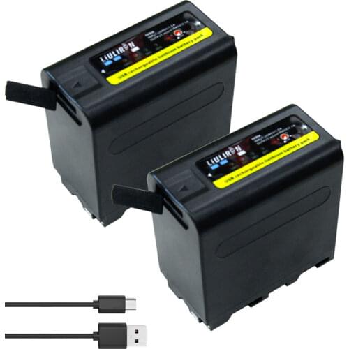 2pcs 7800mAh NP-F970 NP-F980 F960 F970 Battery with LED Power Indicator for Sony F960 F550 F570 F750 F770 MC1500C