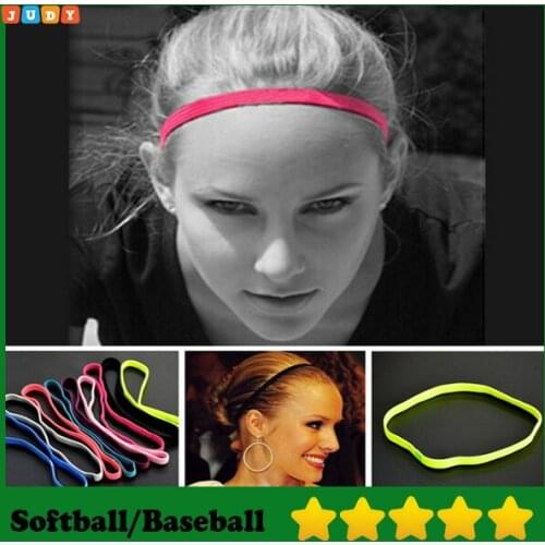 2019 Thin Sports Elastic Headband Softball Soccer Yoga Hair Band Rubber Anti-Slip Women Hair Accessories Bandage