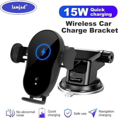 2021 15W Wireless Car Charger Mount Auto-Clamping Qi Fast Charging Phone XS Holder Air Vent Charge for IPhone12 Bracket
