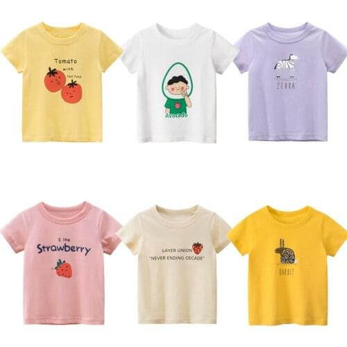 2021 Short Sleeve T Shirt For Boys And Girls 0-8 Years T-shirt For Girls T Shirt Boys Toddler Shirt Solid Color Lovely Design
