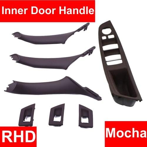 4/7PCS Right Hand Drive RHD For BMW 5 series F10 F11 520 525 Beige Car Interior Door Handle Inner Panel Pull Trim 51417225875
