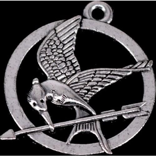 5Pcs Bird charms for jewelry making Antique Silver Color Plated Pendant Making DIY Handmade Tibetan Finding Jewelry 28x29mm