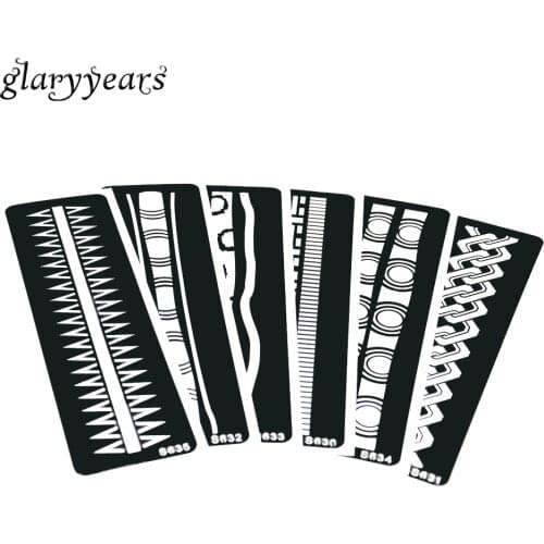 6 Pieces Small Bracelet Design Henna Tattoo Stencil Colored Drawing Rope Pattern Women Men Body Paint Art Tattoo Stencil S600#06