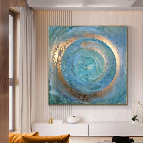 Abstract Blue Painting Art Canvas Painting on Canvas Scandinavian Posters and Prints Cuadros Wall Art Pictures For Living Room