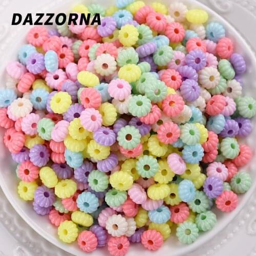30-120Pcs Candy Color Acrylic Beads Threaded Abacus Beads Round Hole Loose Beads for Diy Crafts Making Accessories