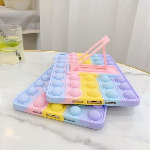 Kids Cartoon Cover For iPad 7th 8th 10.2 6th 9.7 2018 2017 Mini 5 11 Air 1 2 3 4 Tablet Case Silicon Stand Shell Funda + Strap