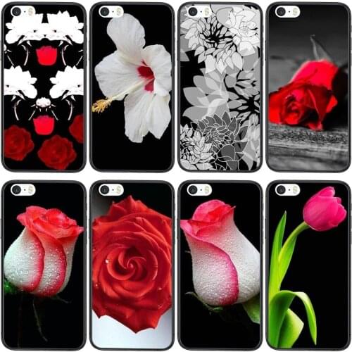 Black Hoesjes Luxury Back Discount Youth Black White Red Flower For Redmi K40 9C Nfc 9A 8A 7A K30S K30 Pro Plus 5G