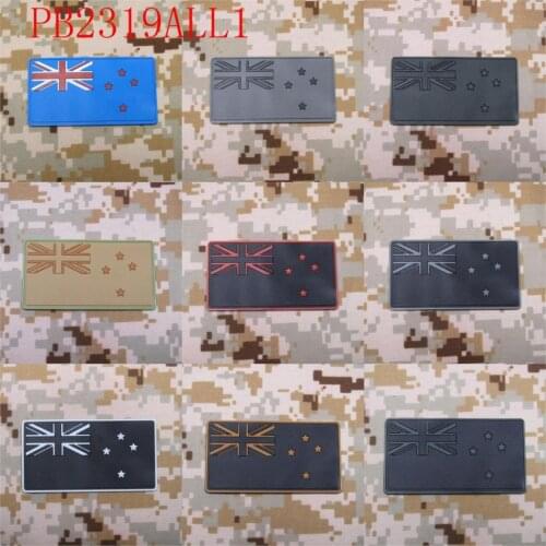 The New Zealand flag 3D PVC patch White Red Grey Luminous