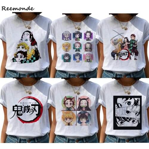 Kimetsu no Yaiba Shirt Tees Demon Slayer Cosplay Costume Kamado Tanjirou Nezuko T-shirt Women Summer Short Sleeve Shirt Clothing