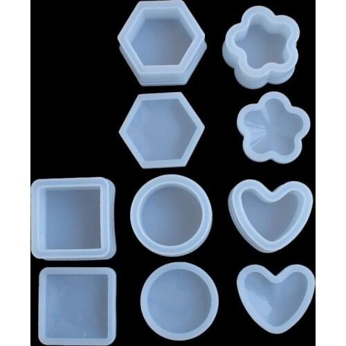 Crystal drop mold diy hand-crafted collection box jewelry box love hexa-shaped round cherry blossom mold S041