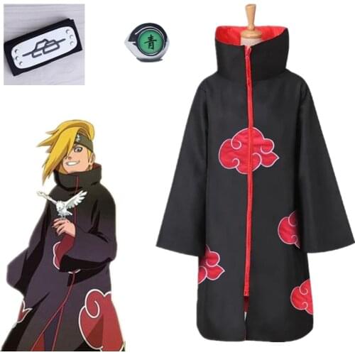 Akatsuki Deidara Uchiha Tobi Obito Akatsuki Cosplay Costume Cloak Mask Halloween Man Woman Cosplay Costume Accessories