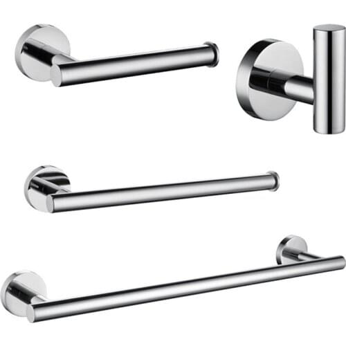 Stainless Steel Round Wall Mounted Hand Towel Bar Toilet Paper Holder Robe Towel Hooks Bathroom Accessories