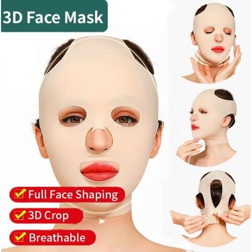 3D Mascararilla Reutilizable Breathable Beauty Women Anti Wrinkle Slimming Bandage V Shaper Full Face Lift Sleeping Mask