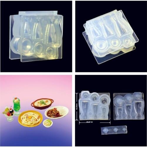 Stereoscopic Clear Silicone DIY Wine bottle Set shape Mold For Epoxy Resin Jewelry Making Craft Tools resin molds forjewelry