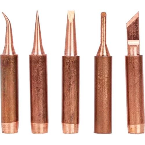 5pcs/lot Pure Copper 900M-T Soldering Iron Tip Lead-free Solder Tips Welding Head BGA Soldering Tools